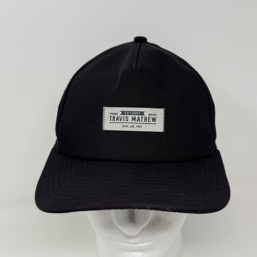 Travis Mathew New Era Black Snapback Hat‎ Golf Cap Adjustable One Size 74005-00